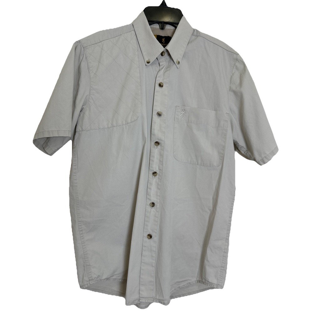Browning Hommes Beige Button Up Vented Shirt Men's Size‎ Small